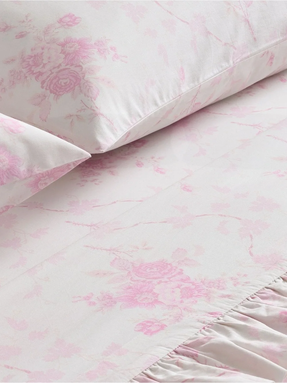 NWT Pottery Barn LoveShackFancy Pink La Vie en Rose Ruffle Sheet Set Queen